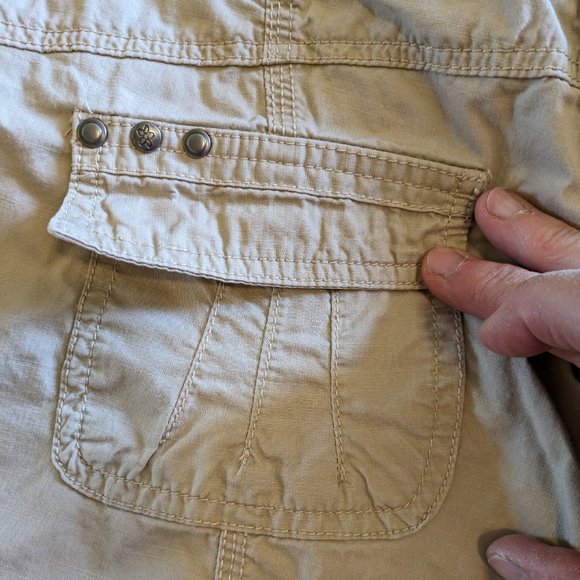 Natural Reflections - women’s beige khaki cargo cotton shorts Sz 10 - Picture 4 of 12